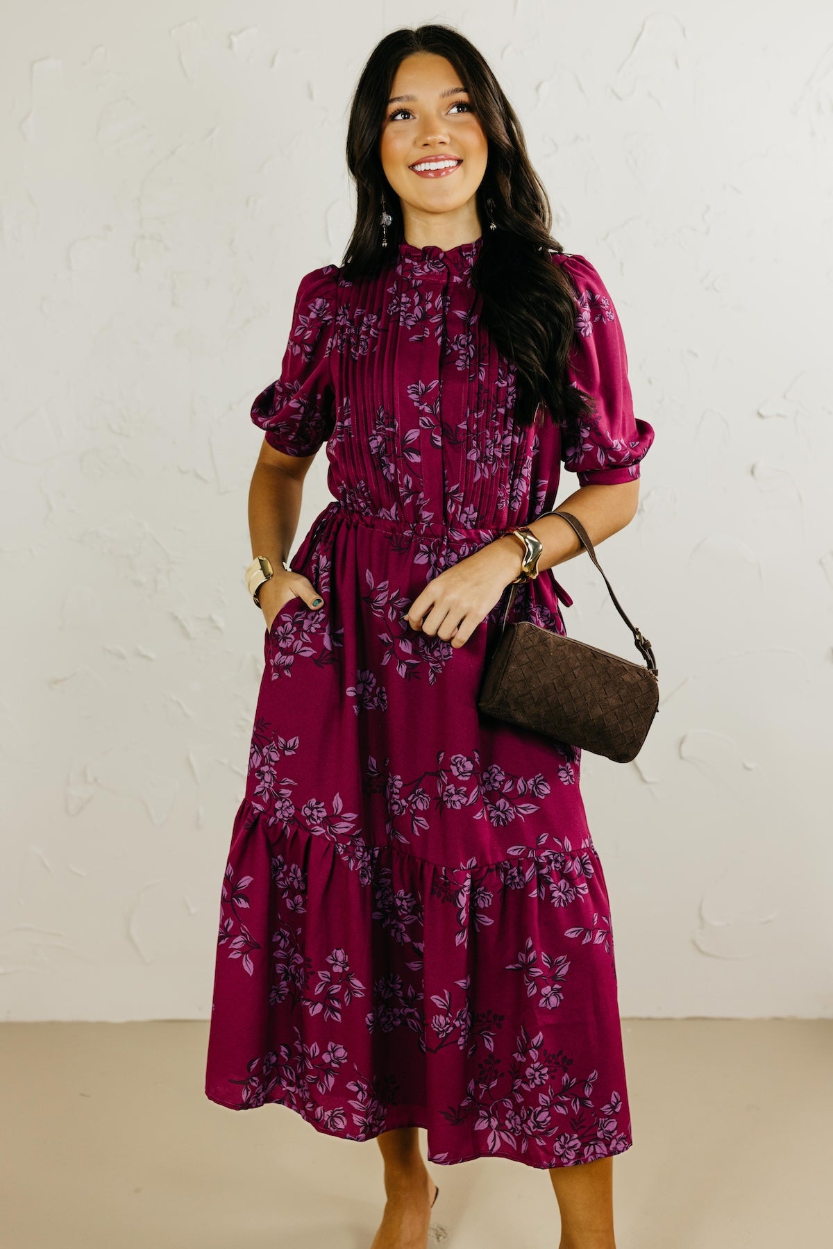 The Zurum Floral Pleated Midi Dress