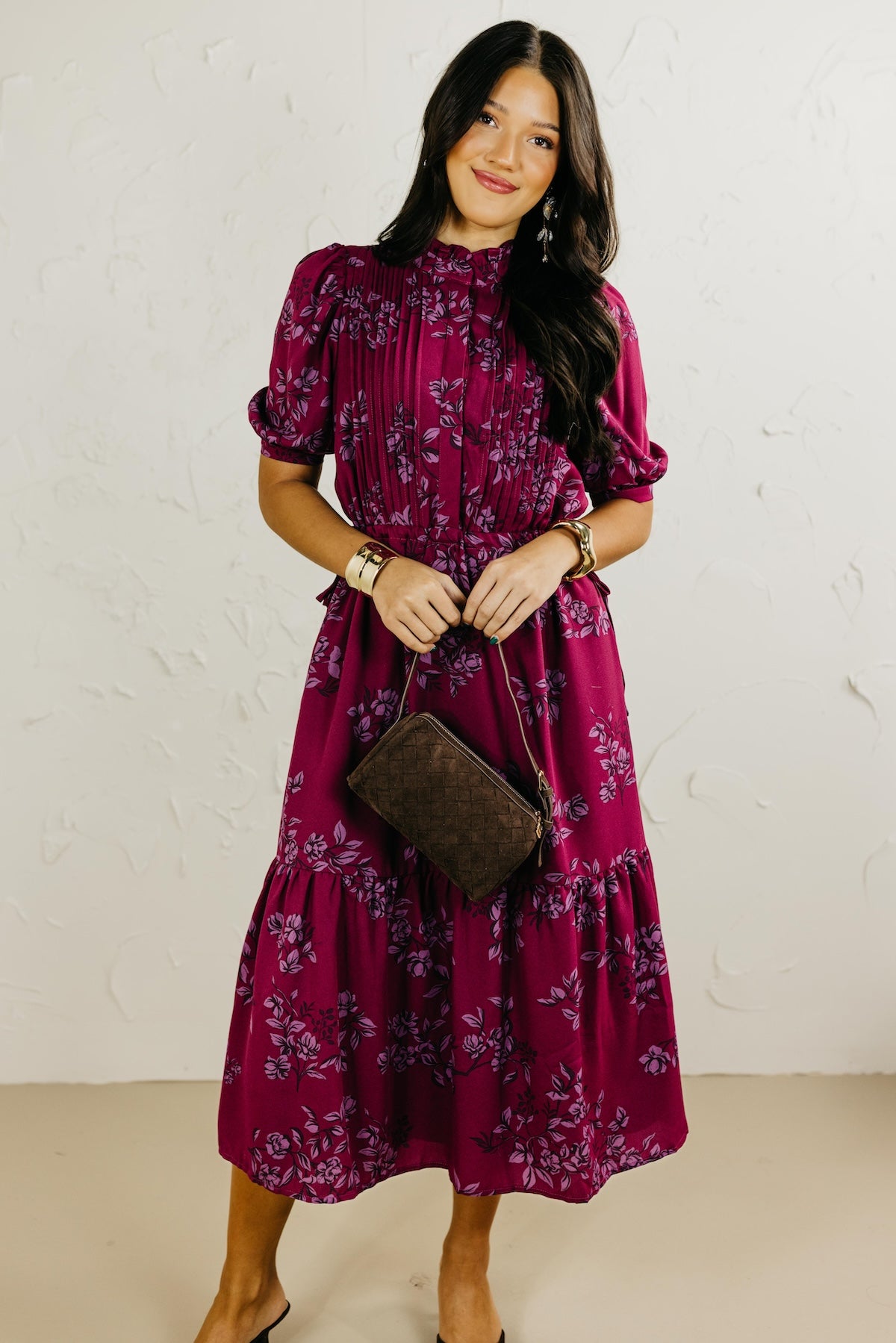 The Zurum Floral Pleated Midi Dress