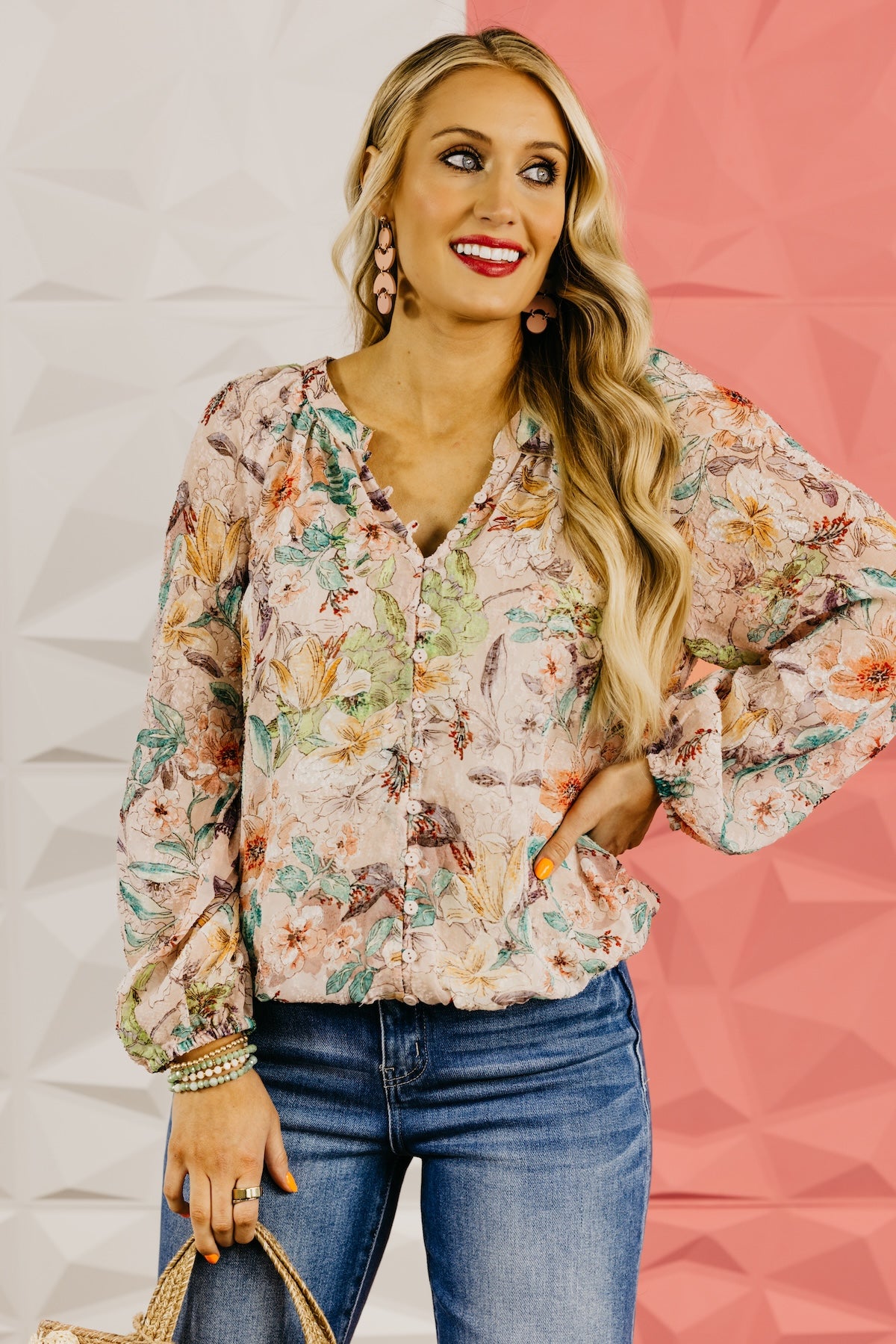 LoveStitch | The Joel Floral Button Down Blouse