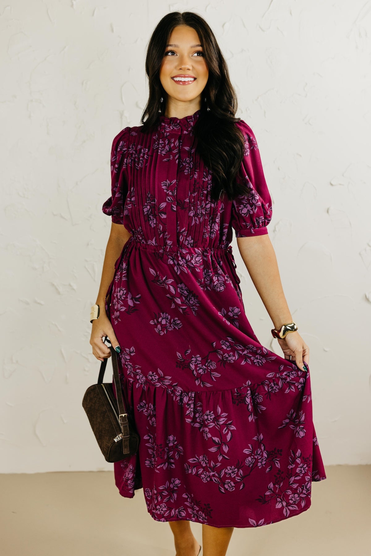The Zurum Floral Pleated Midi Dress