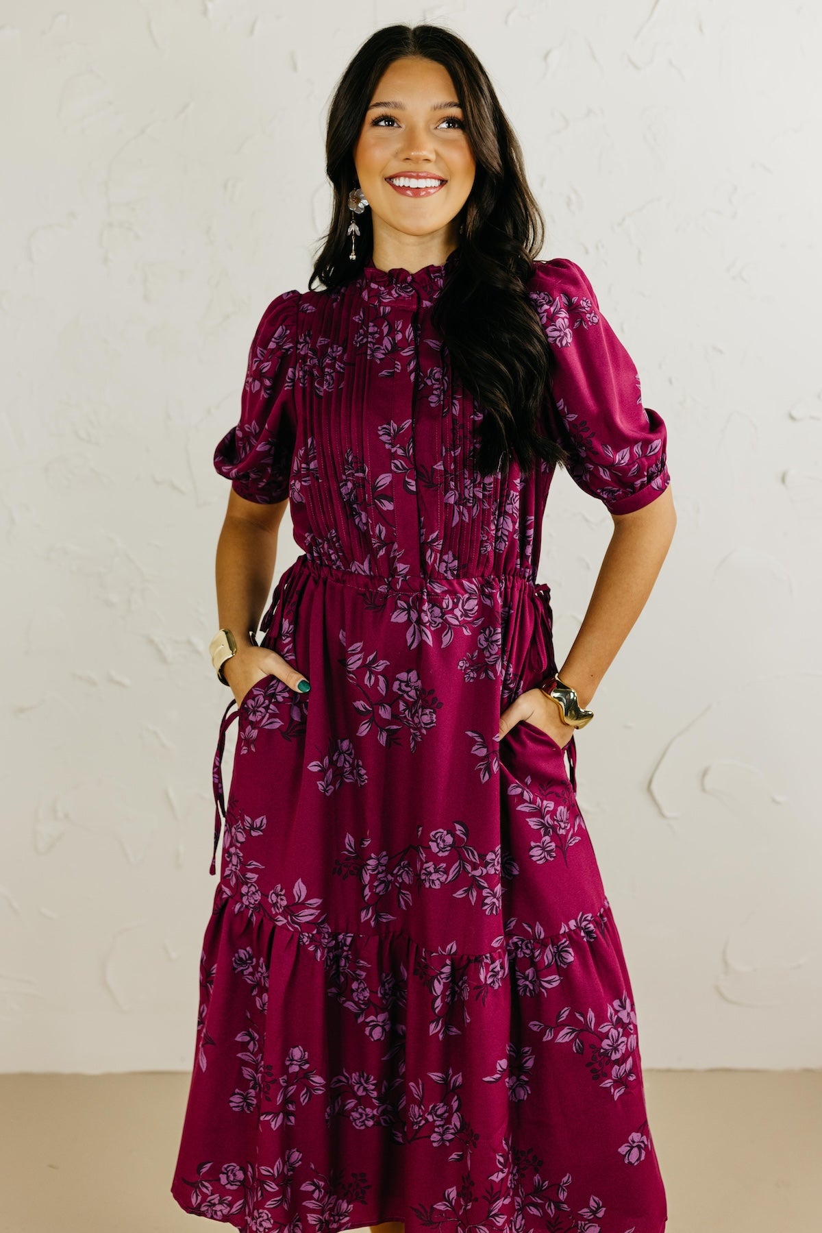 The Zurum Floral Pleated Midi Dress