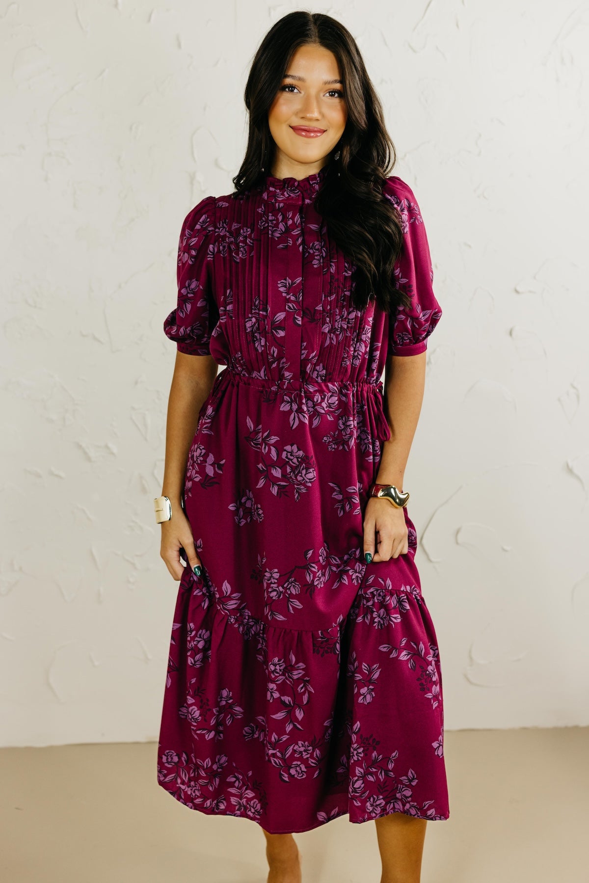 The Zurum Floral Pleated Midi Dress