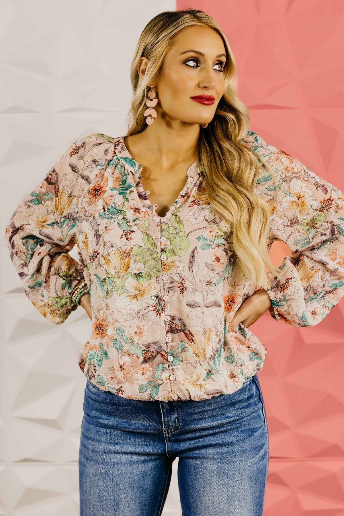 LoveStitch | The Joel Floral Button Down Blouse