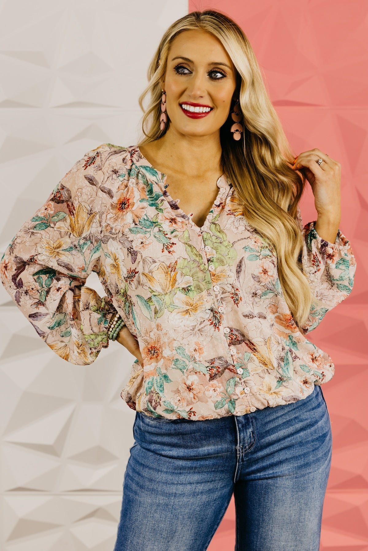 LoveStitch | The Joel Floral Button Down Blouse