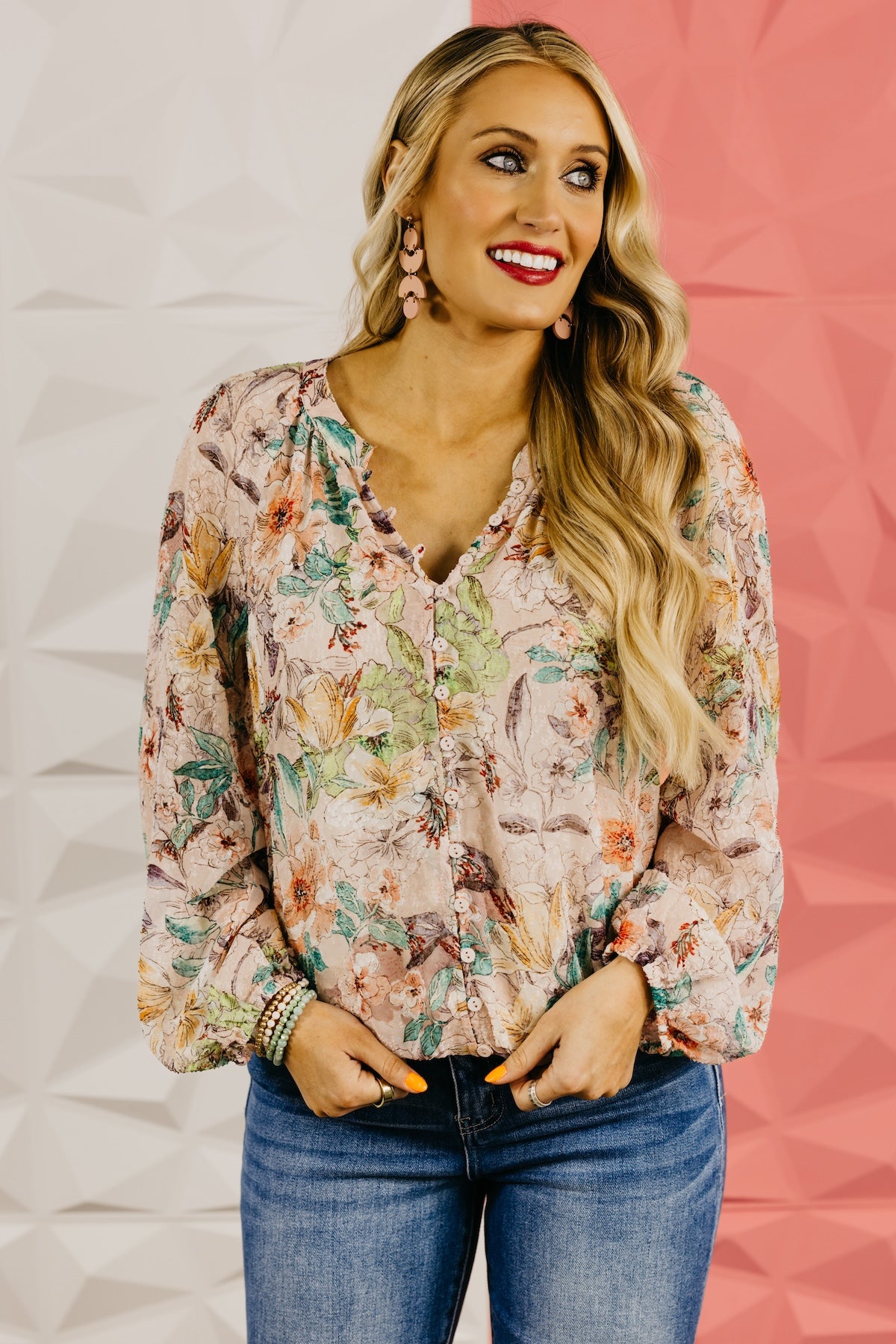 LoveStitch | The Joel Floral Button Down Blouse