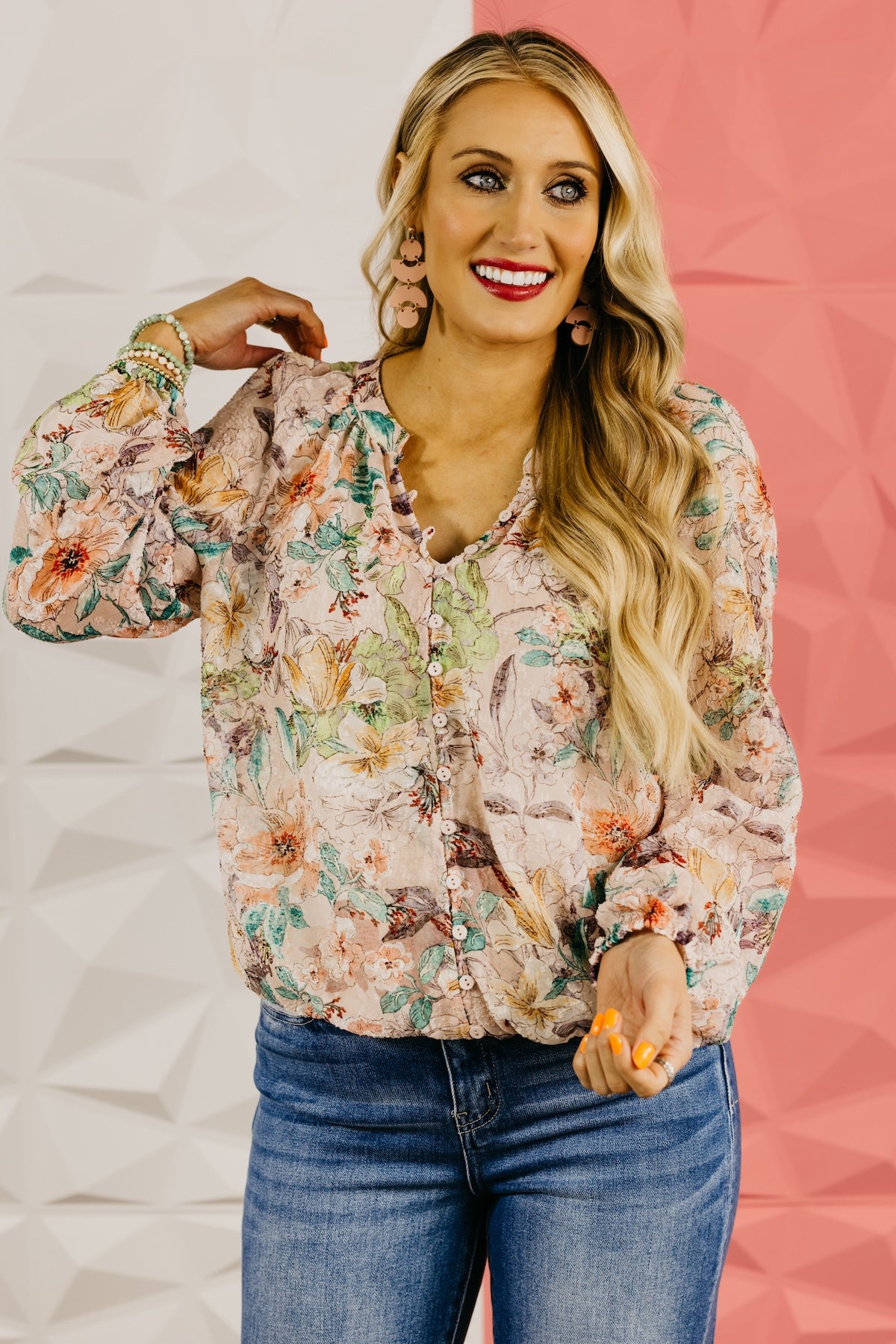 LoveStitch | The Joel Floral Button Down Blouse