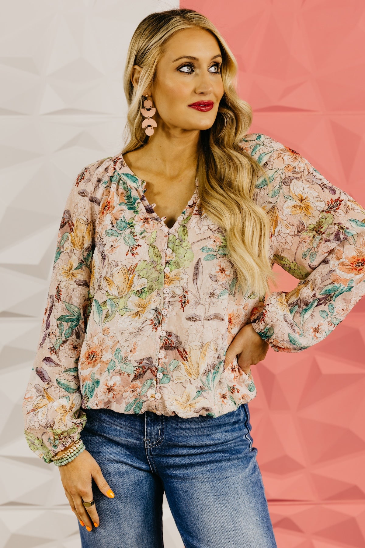 LoveStitch | The Joel Floral Button Down Blouse