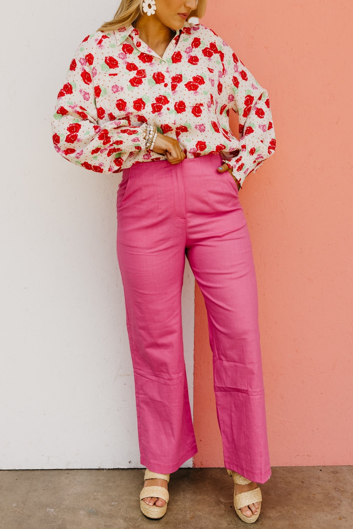 The Titan Linen Darted Wide Leg Pants