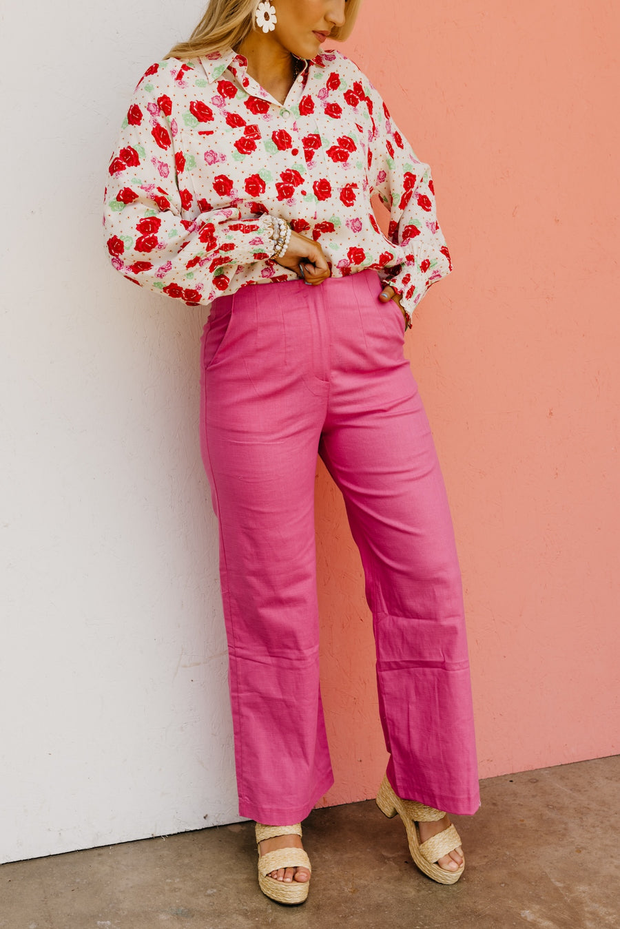 The Titan Linen Darted Wide Leg Pants