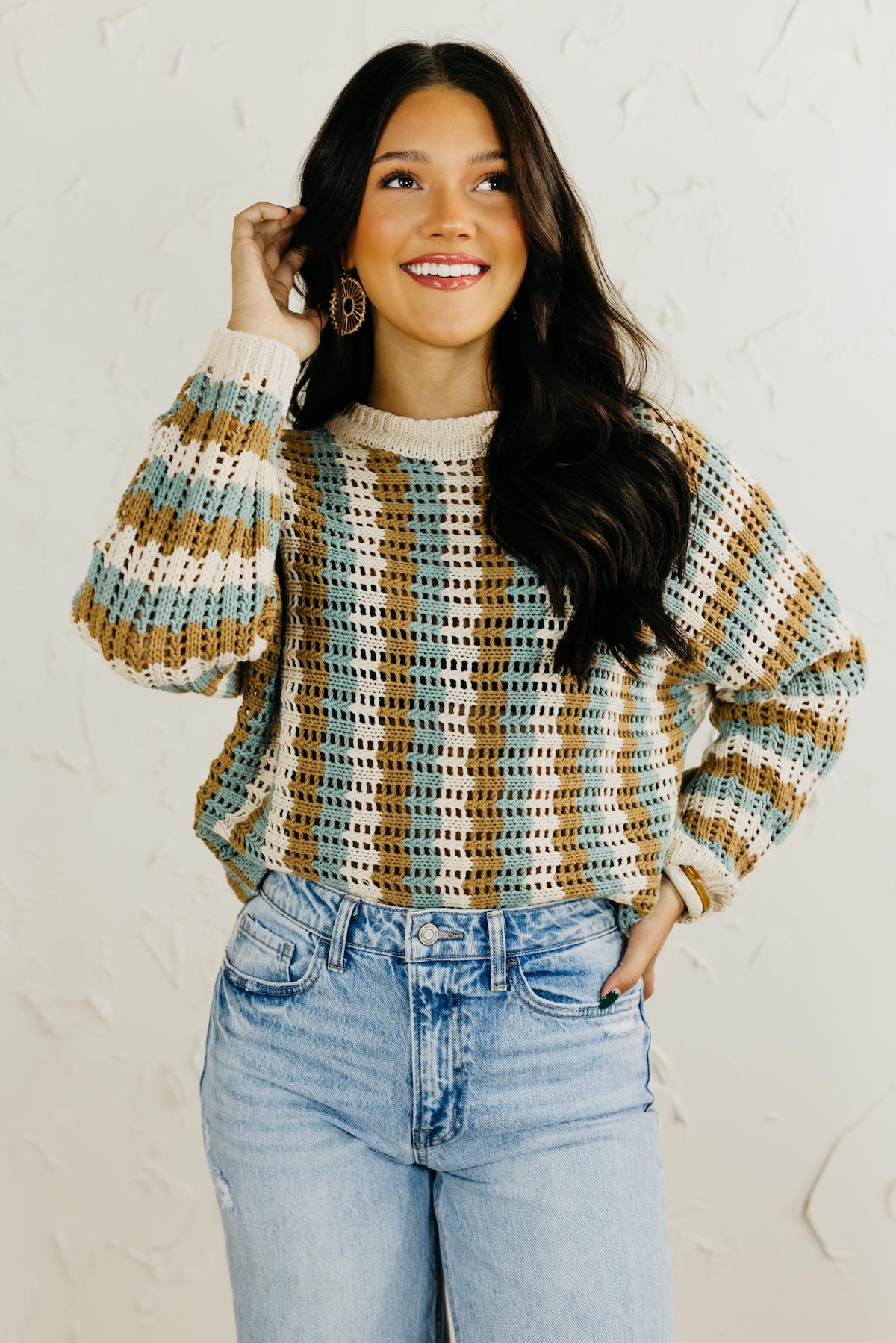 The Sheril Stripe Dolman Sweater