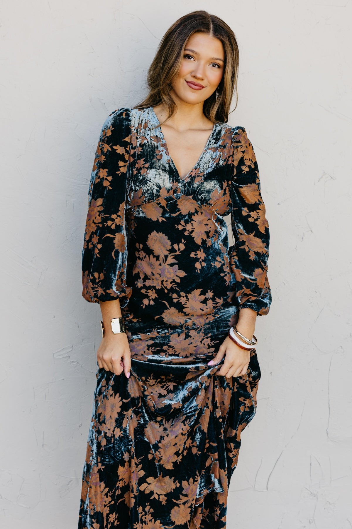 The Mariska Burnout Velvet Maxi Dress