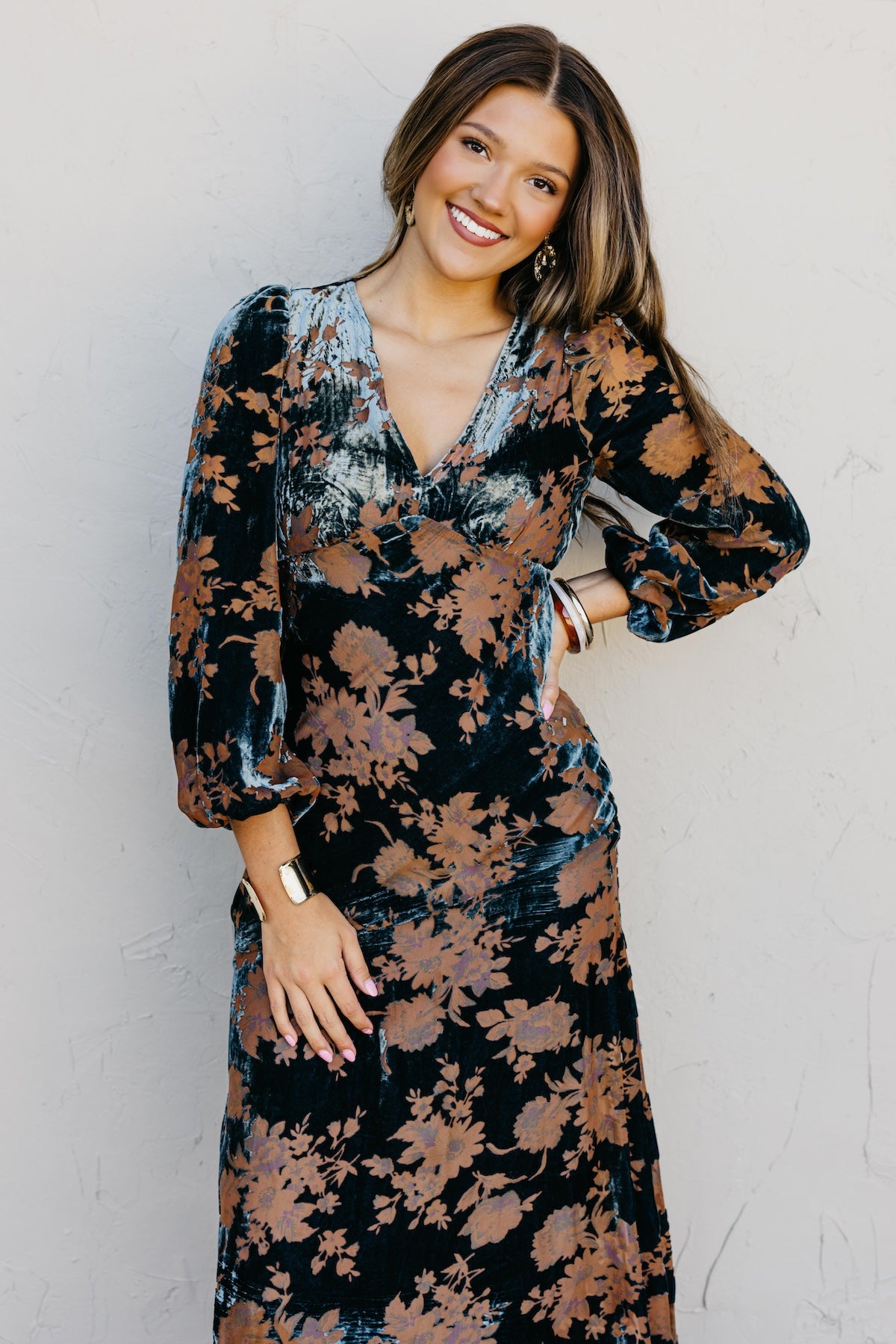 The Mariska Burnout Velvet Maxi Dress