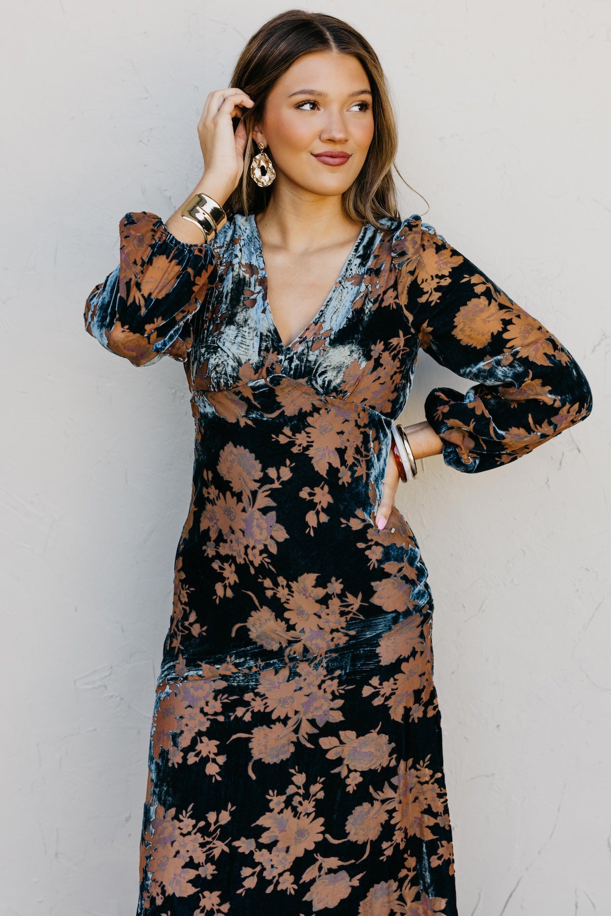 The Mariska Burnout Velvet Maxi Dress