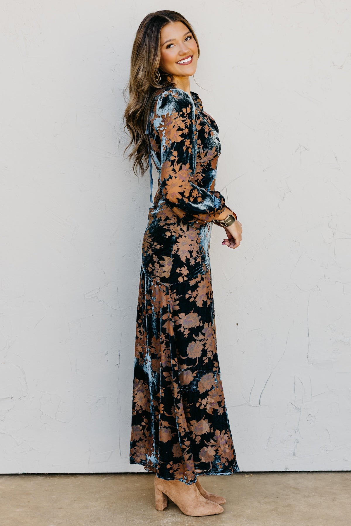 The Mariska Burnout Velvet Maxi Dress