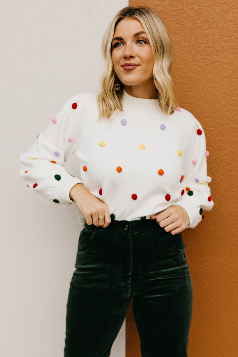 The Kase Gumdrop Pom Sweater