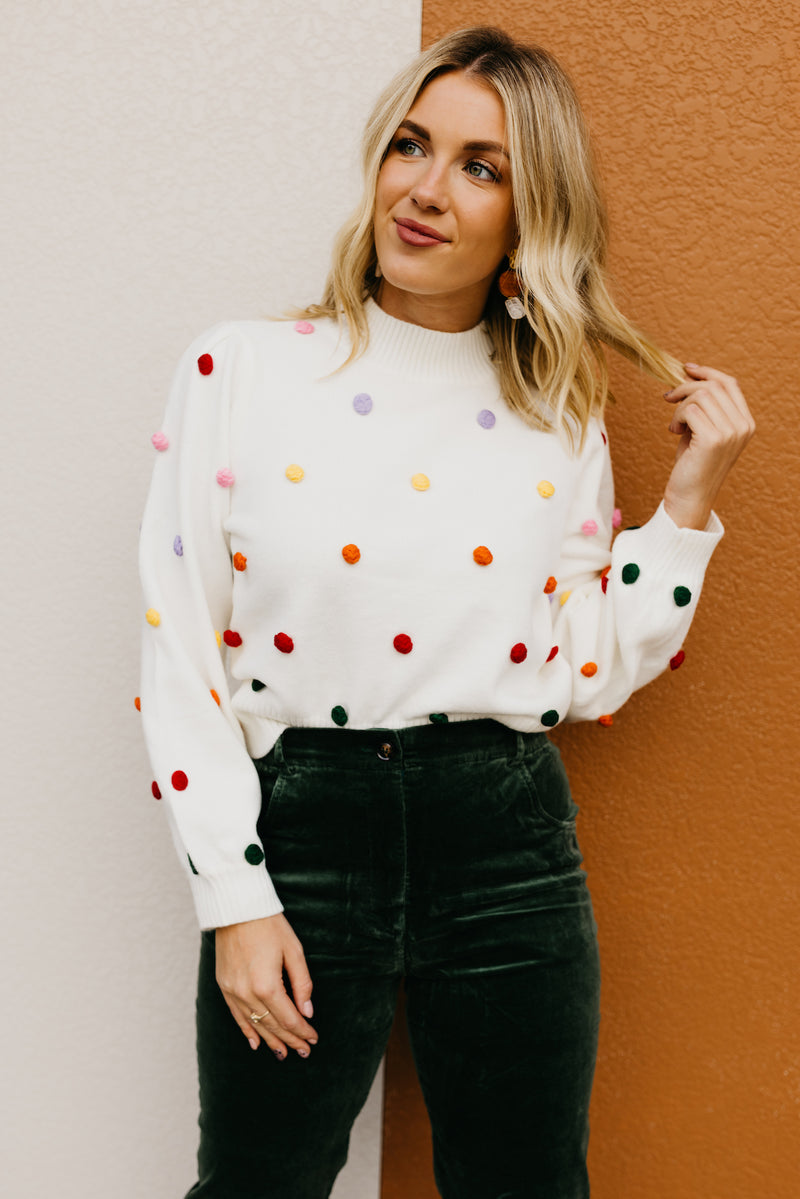 The Kase Gumdrop Pom Sweater