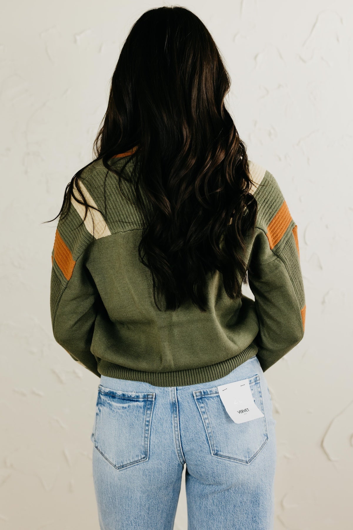 The Daffney Quarter Zip Striped Sweater