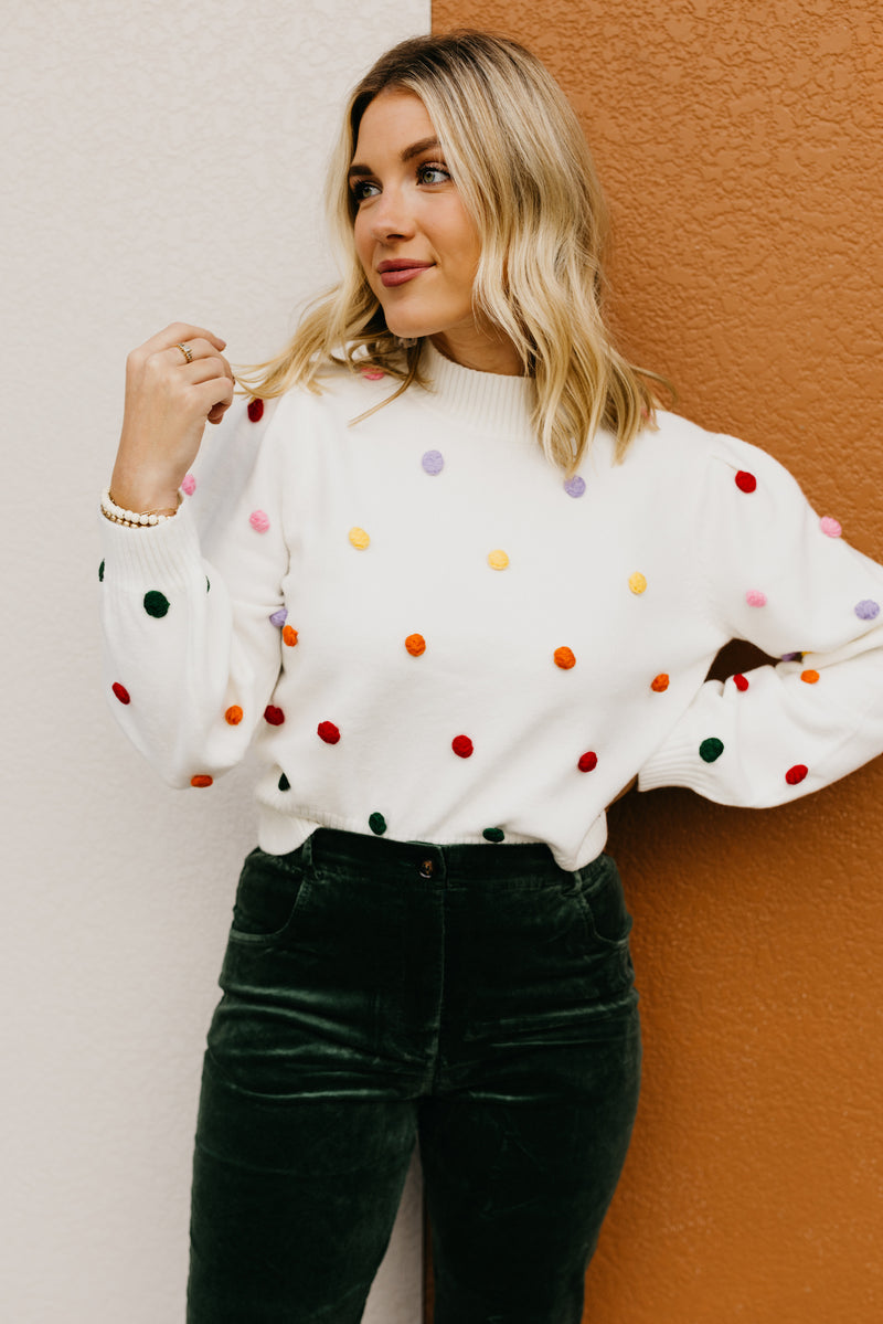 The Kase Gumdrop Pom Sweater