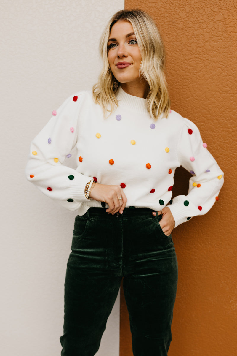 The Kase Gumdrop Pom Sweater