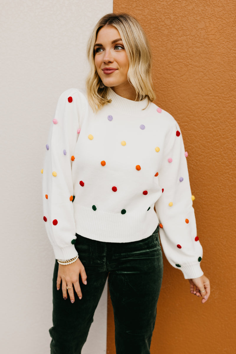 The Kase Gumdrop Pom Sweater