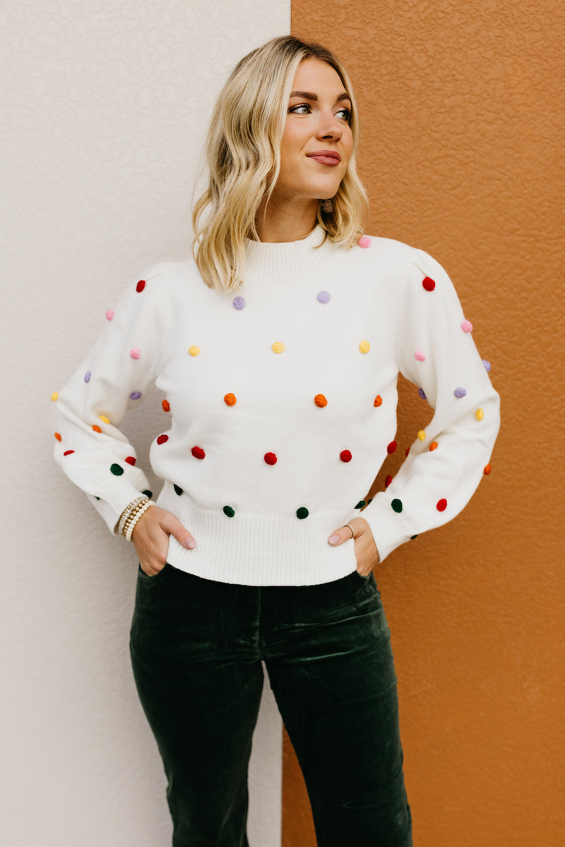 The Kase Gumdrop Pom Sweater