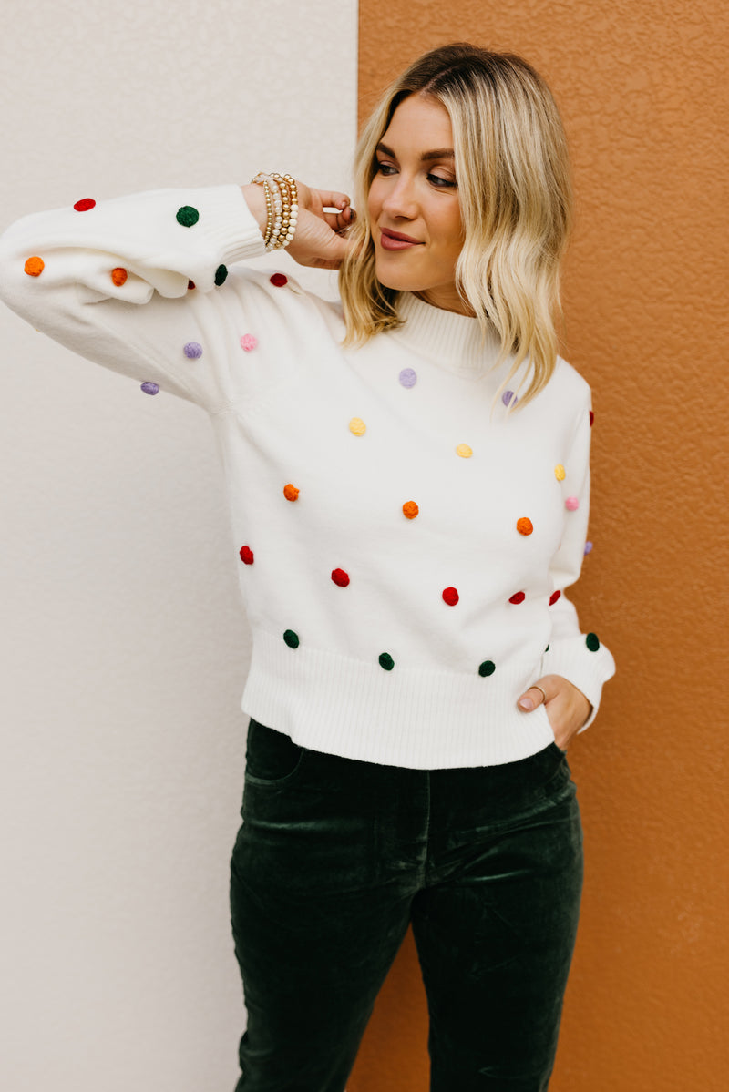 The Kase Gumdrop Pom Sweater