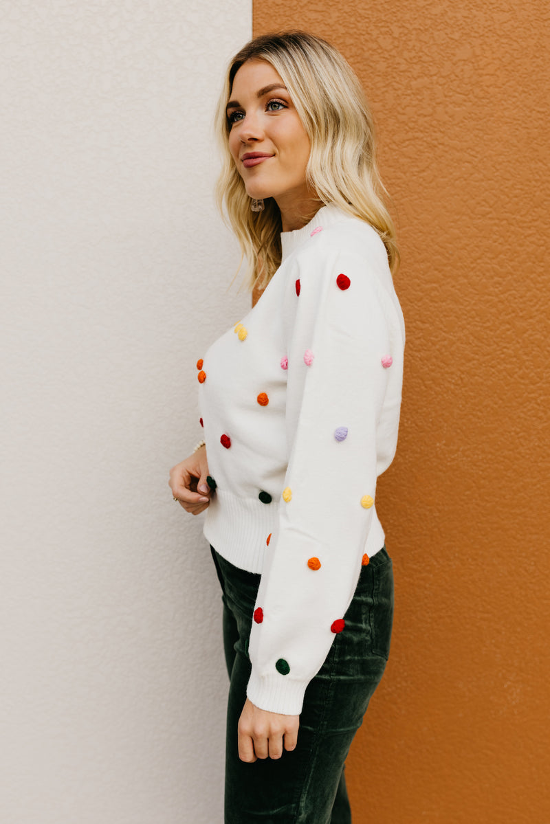 The Kase Gumdrop Pom Sweater