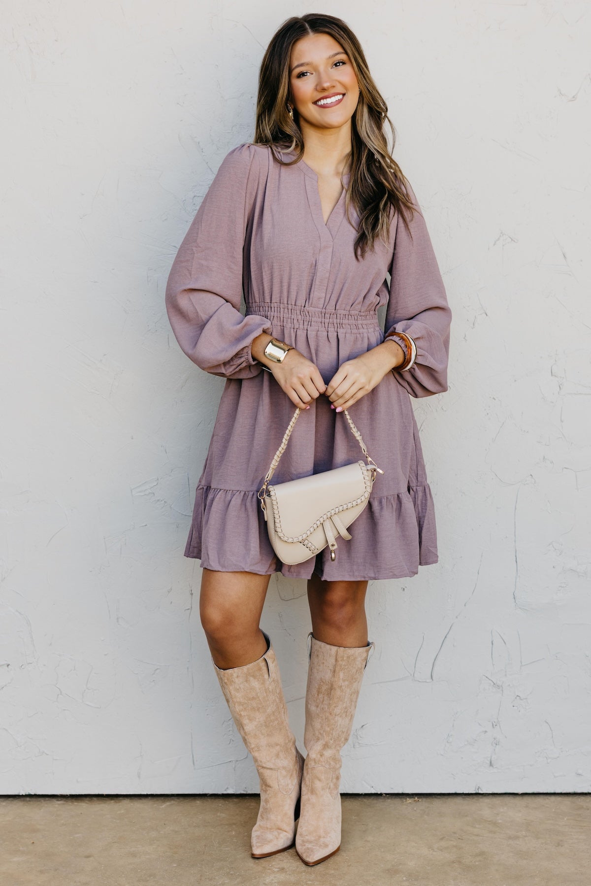 The Irene Elastic Waist Mini Dress