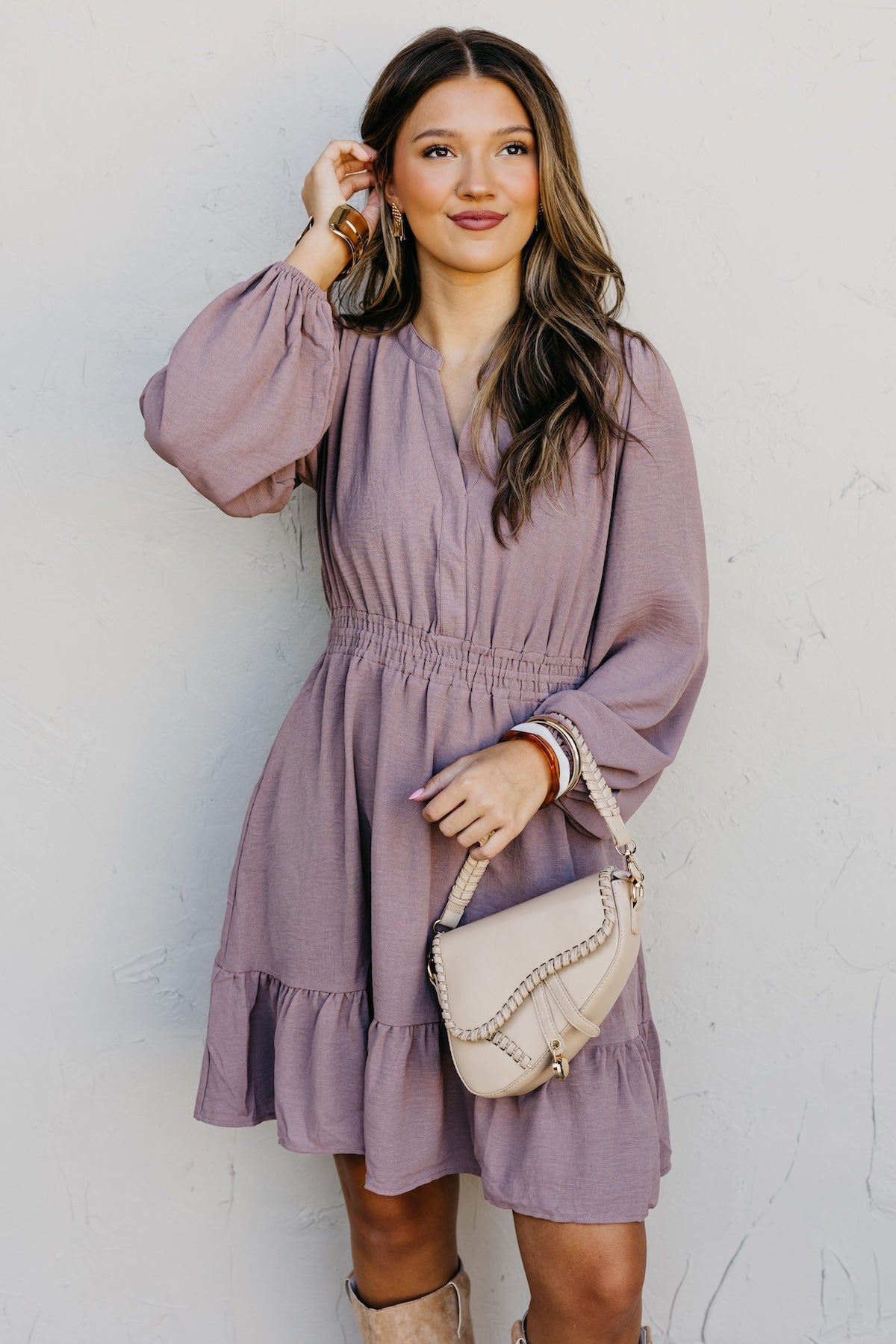 The Irene Elastic Waist Mini Dress