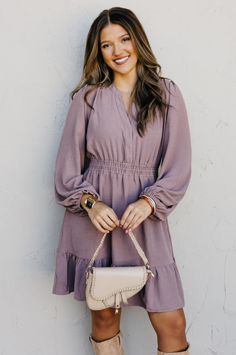 The Irene Elastic Waist Mini Dress
