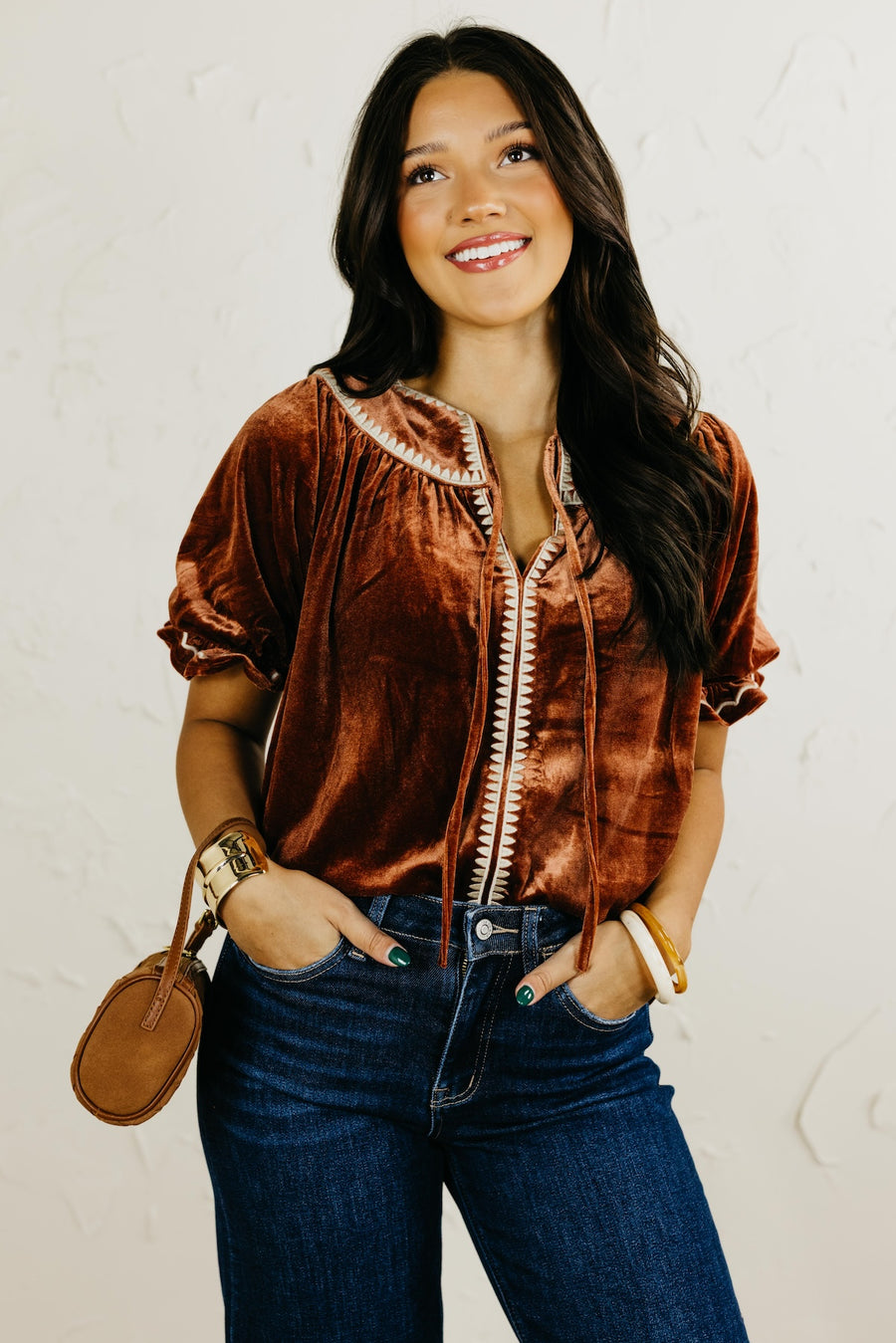 The Elvira Felt Velvet Top