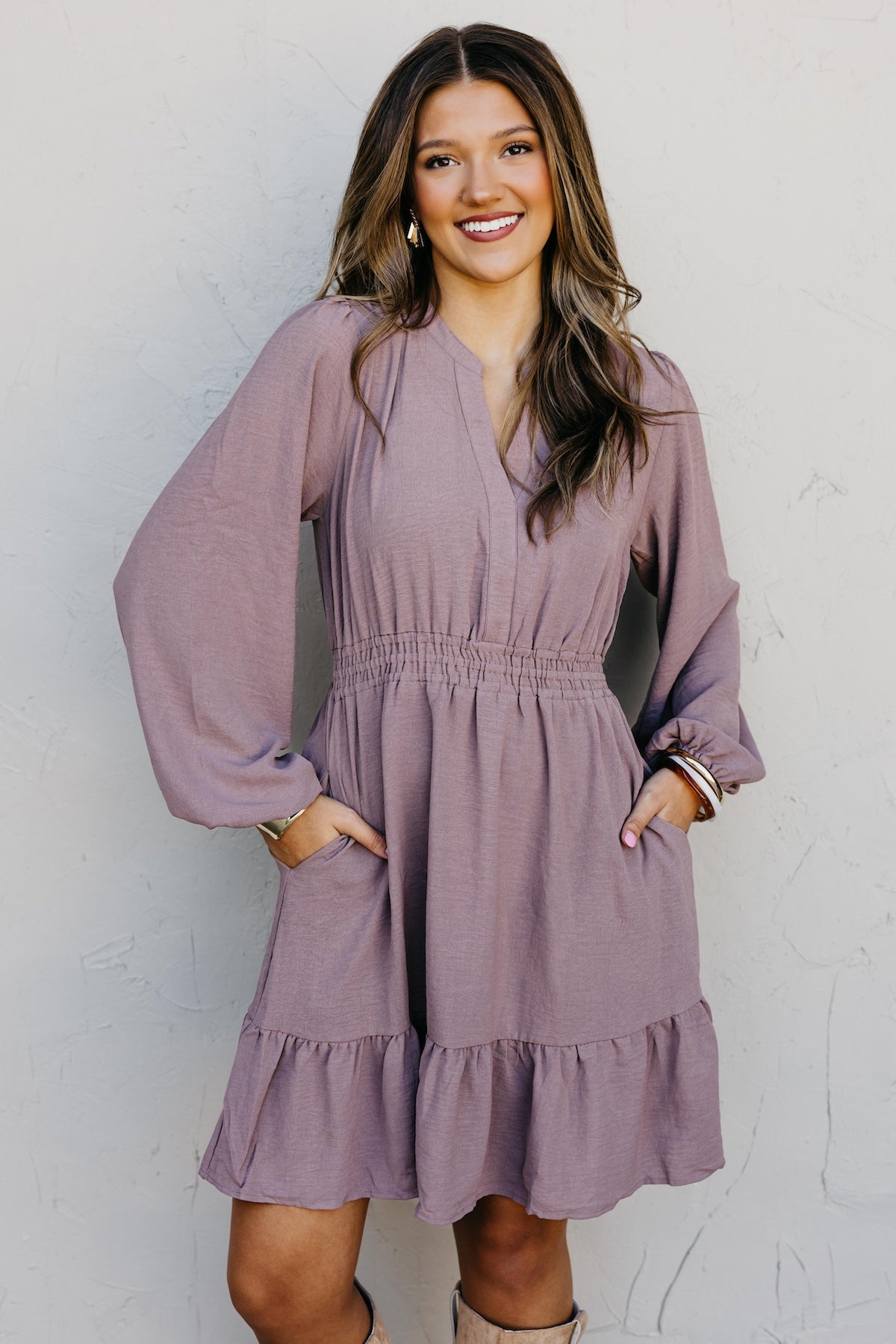 The Irene Elastic Waist Mini Dress