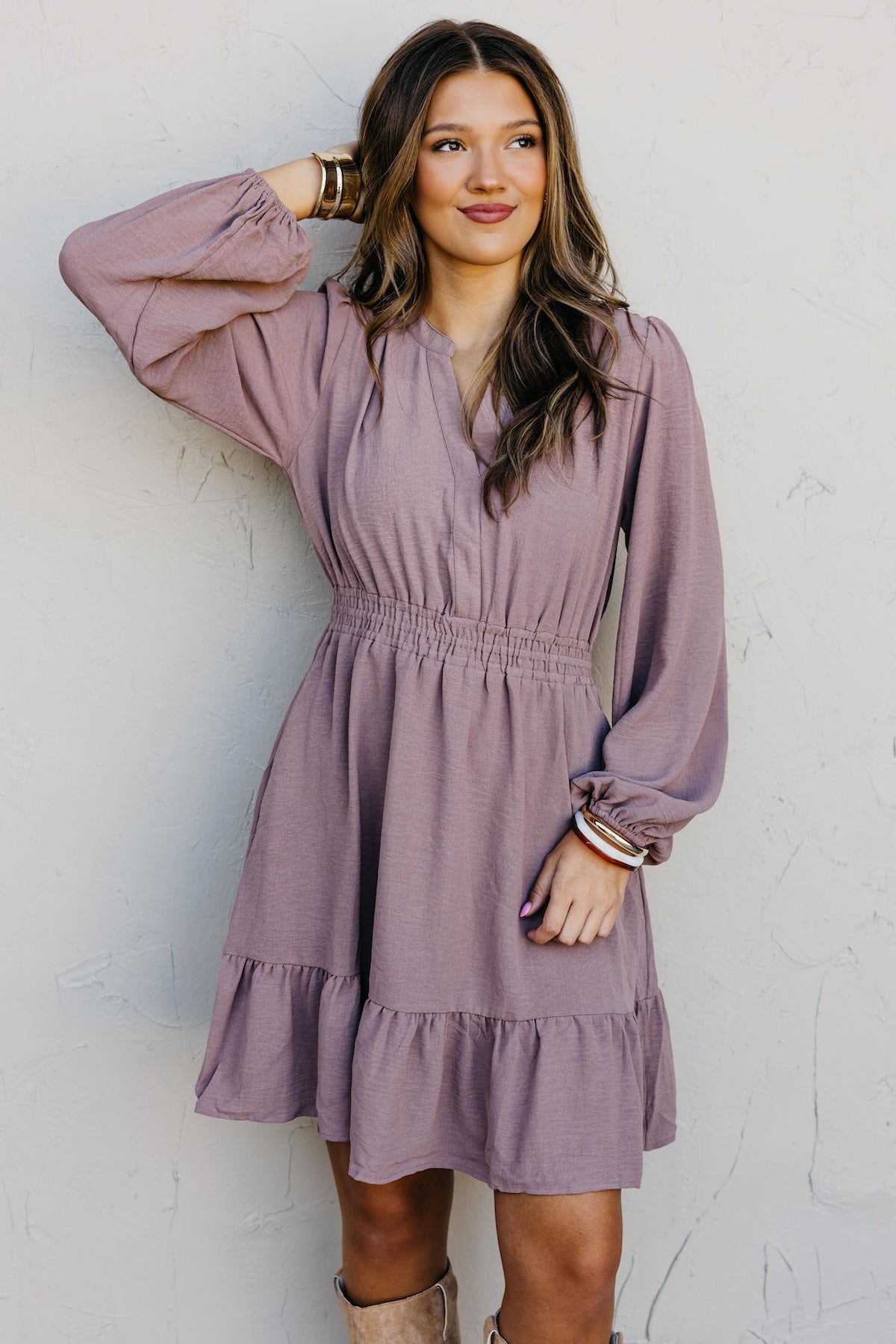 The Irene Elastic Waist Mini Dress