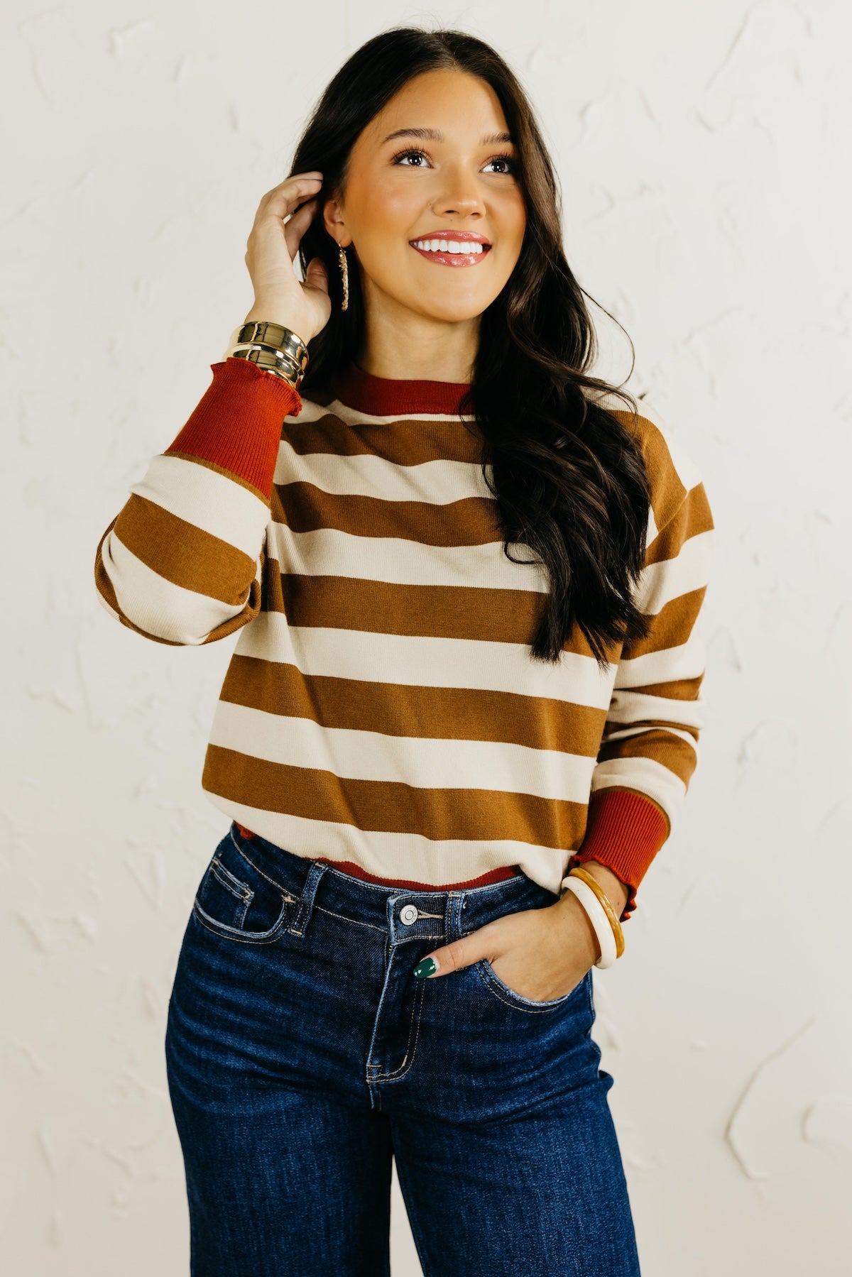 The Precilla Striped Sweater Top