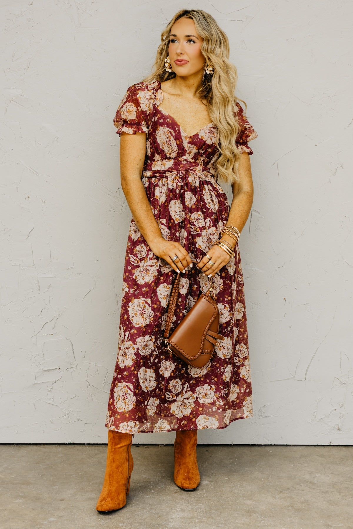 The Chelsea Fall Floral Midi Dress