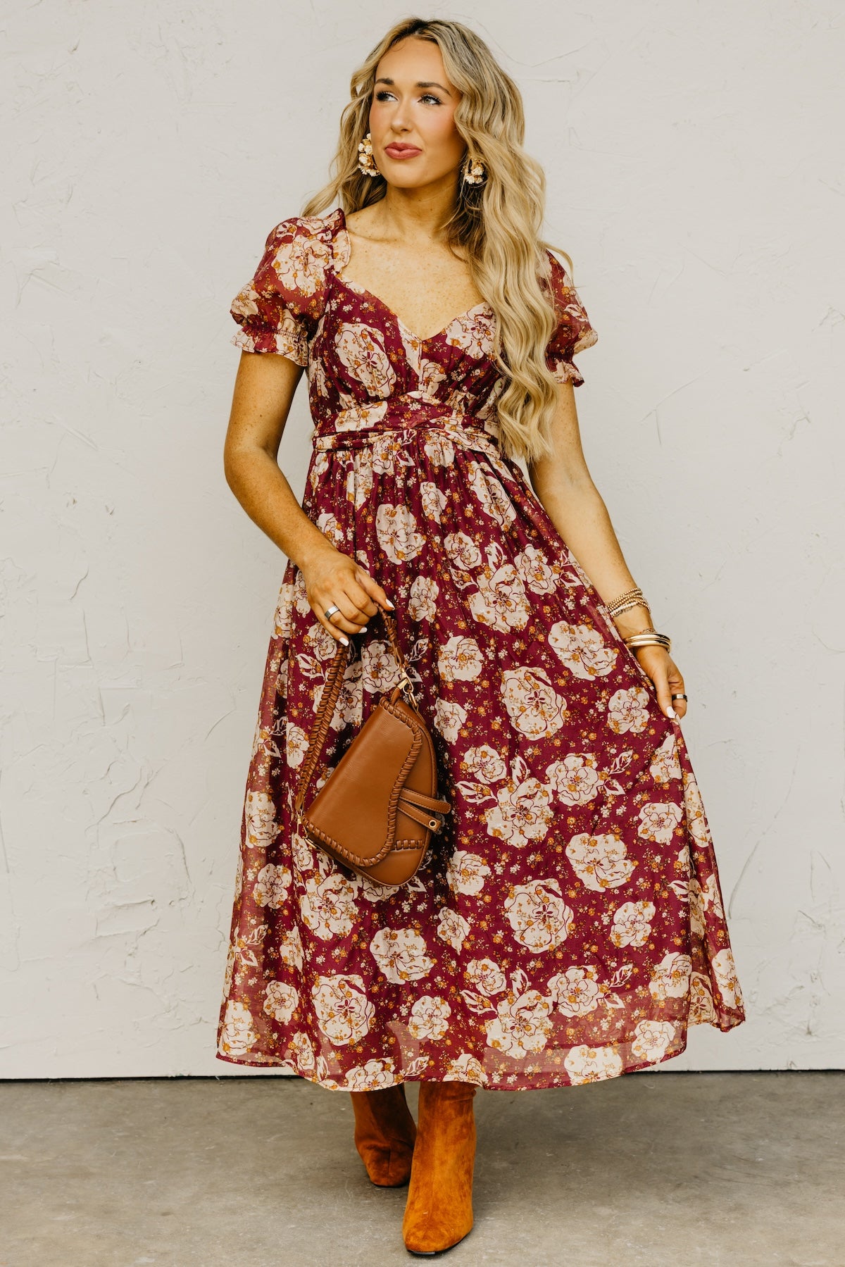 The Chelsea Fall Floral Midi Dress
