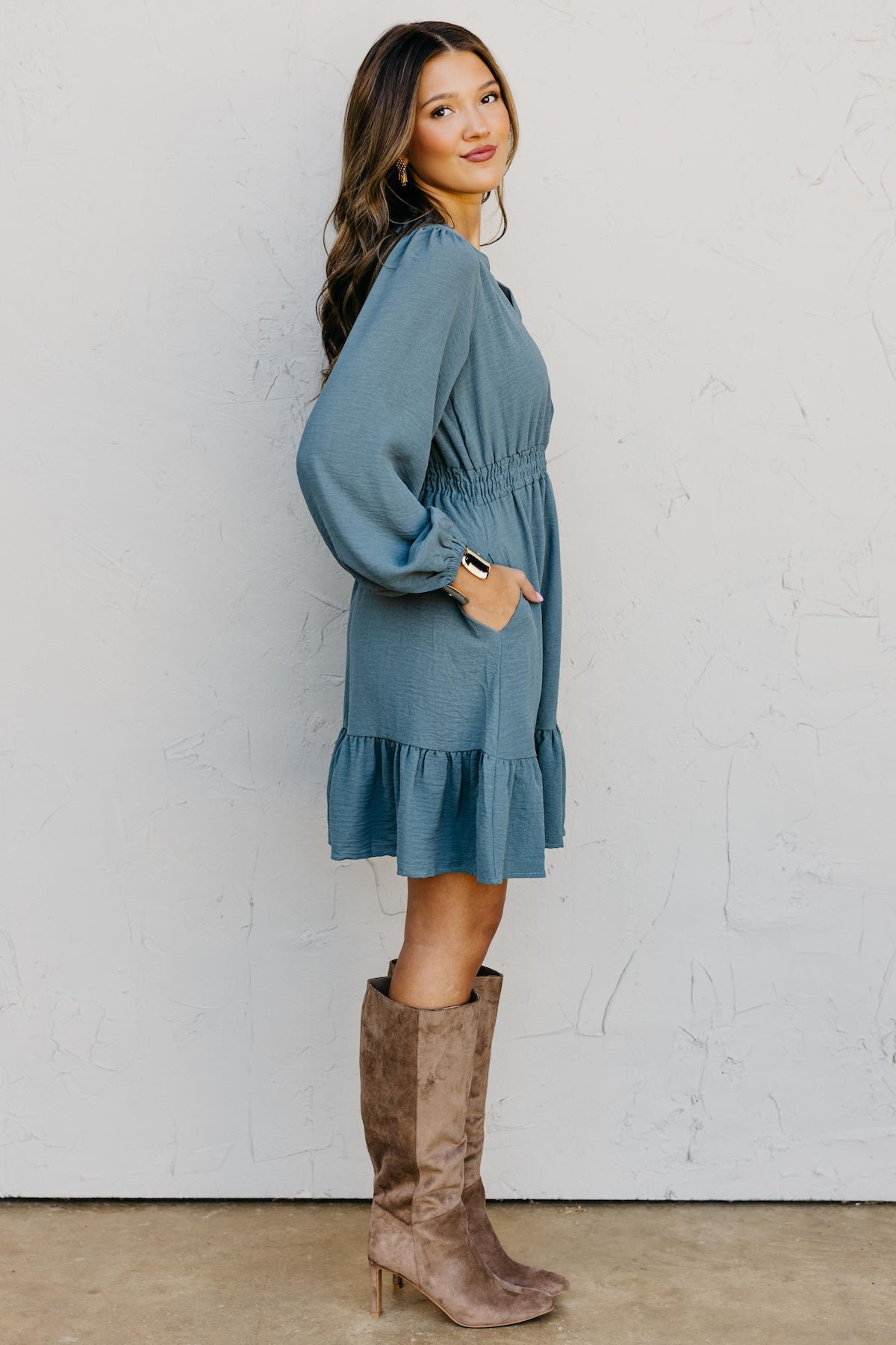 The Irene Elastic Waist Mini Dress