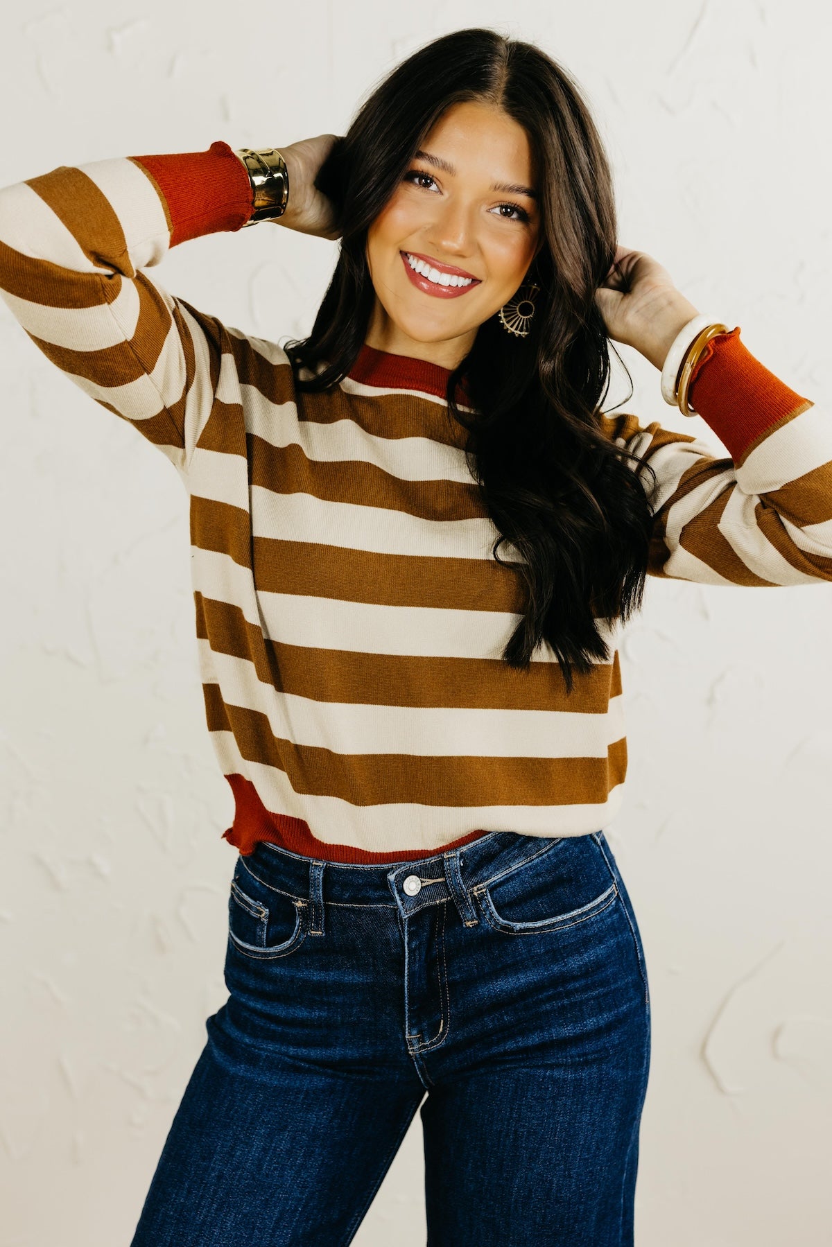 The Precilla Striped Sweater Top