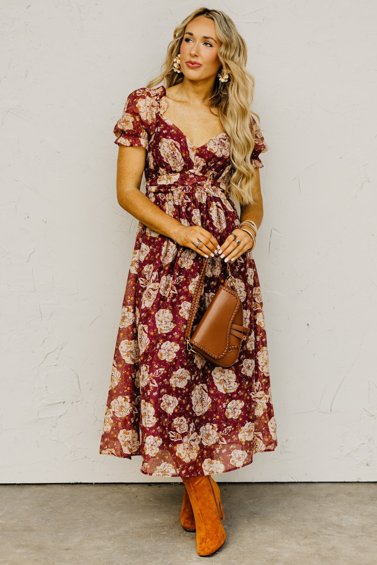 The Chelsea Fall Floral Midi Dress