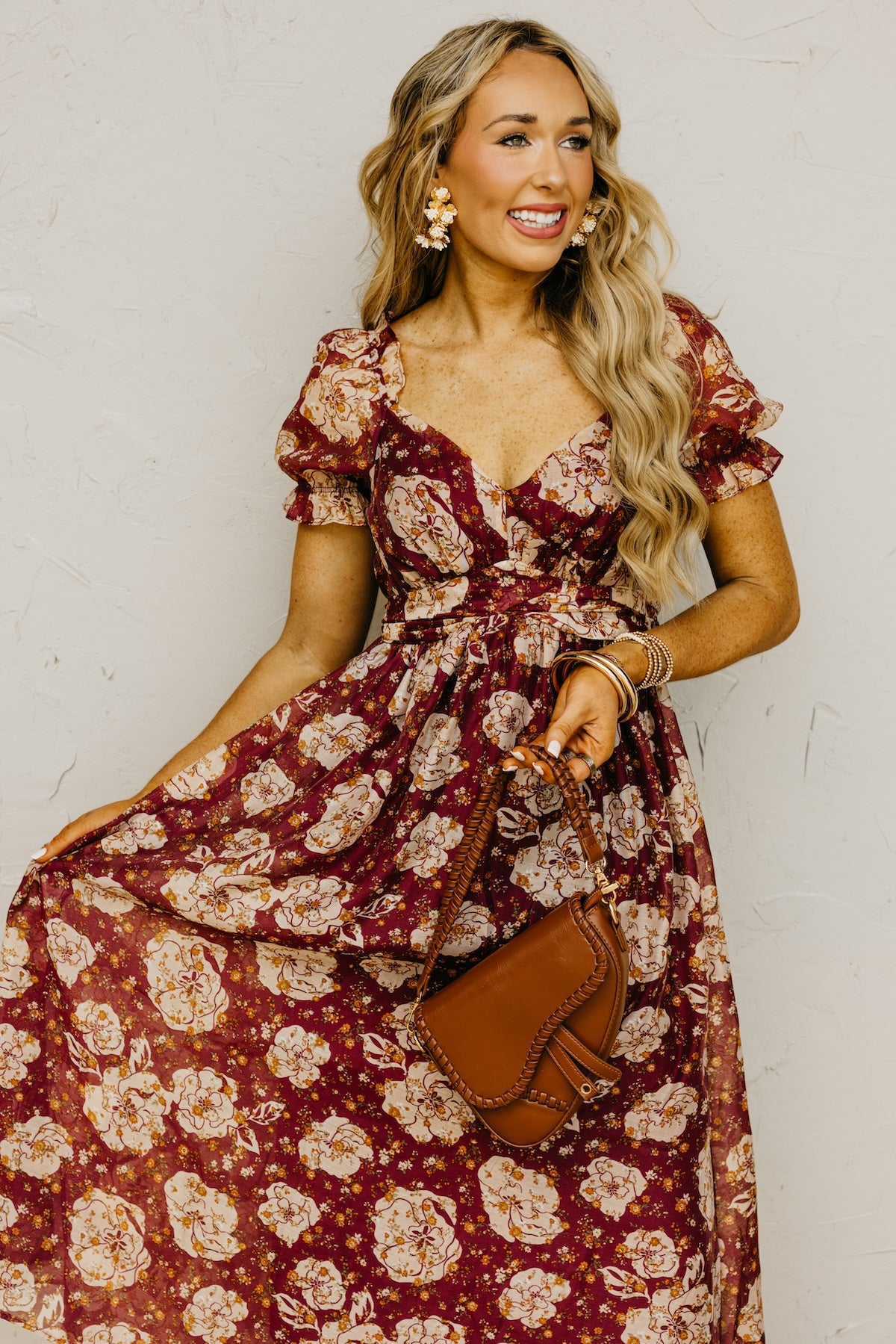 The Chelsea Fall Floral Midi Dress
