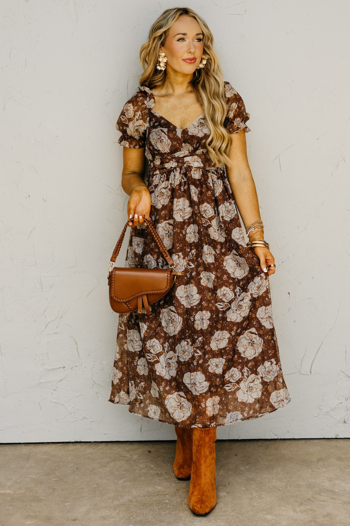 The Chelsea Fall Floral Midi Dress