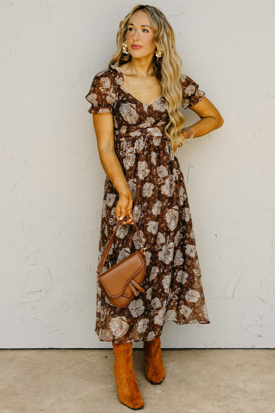 The Chelsea Fall Floral Midi Dress