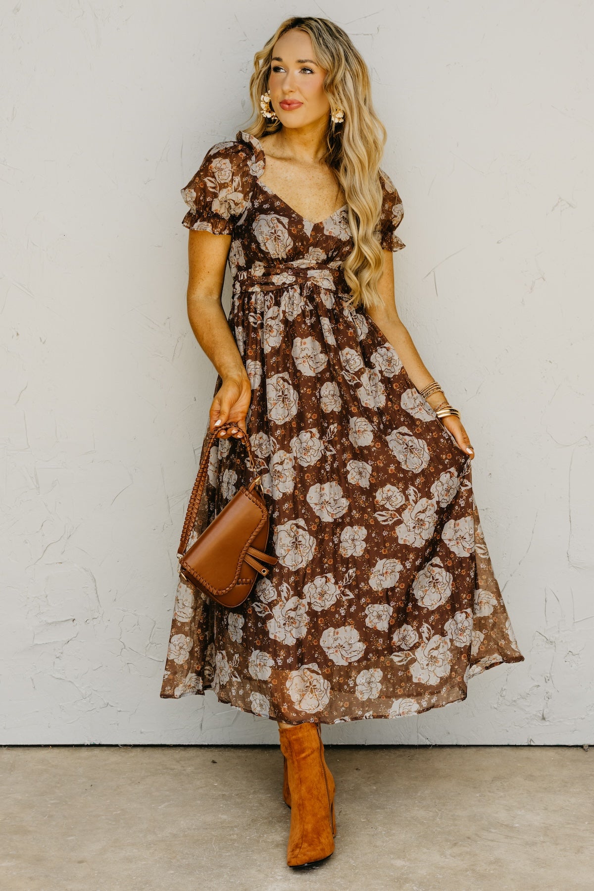 The Chelsea Fall Floral Midi Dress