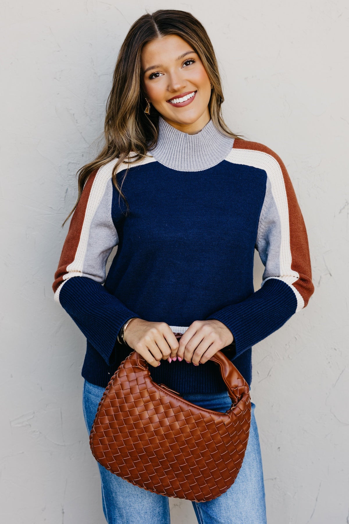 The Jenna Blocked Rib Knit Sweater