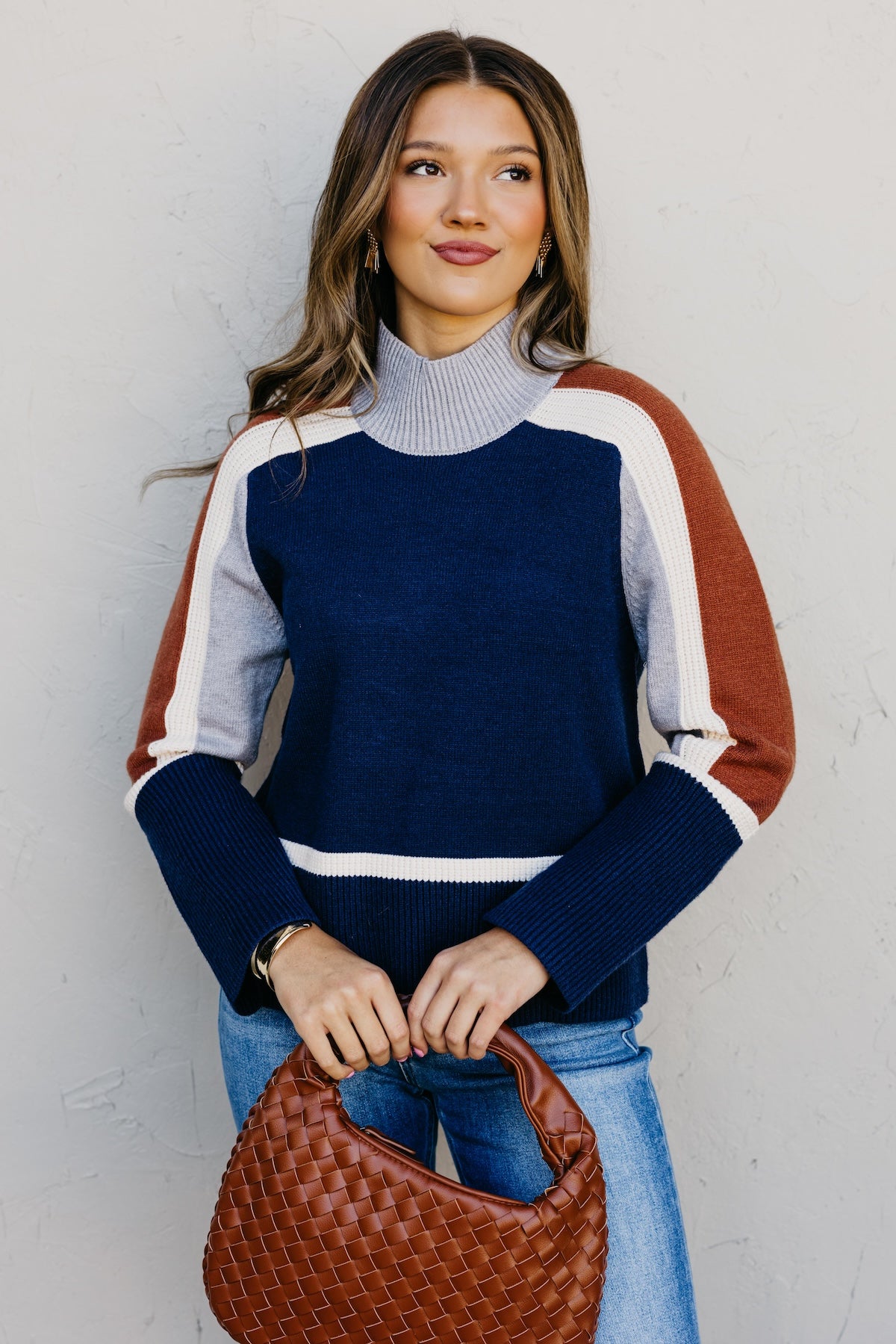 The Jenna Blocked Rib Knit Sweater