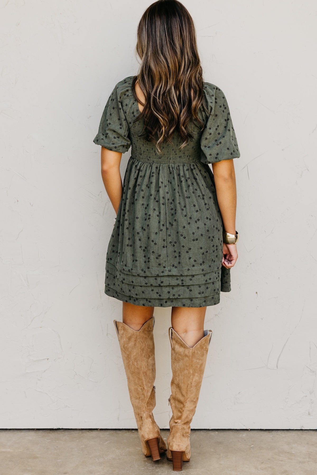 The Jessa Floral Corduroy Mini Dress