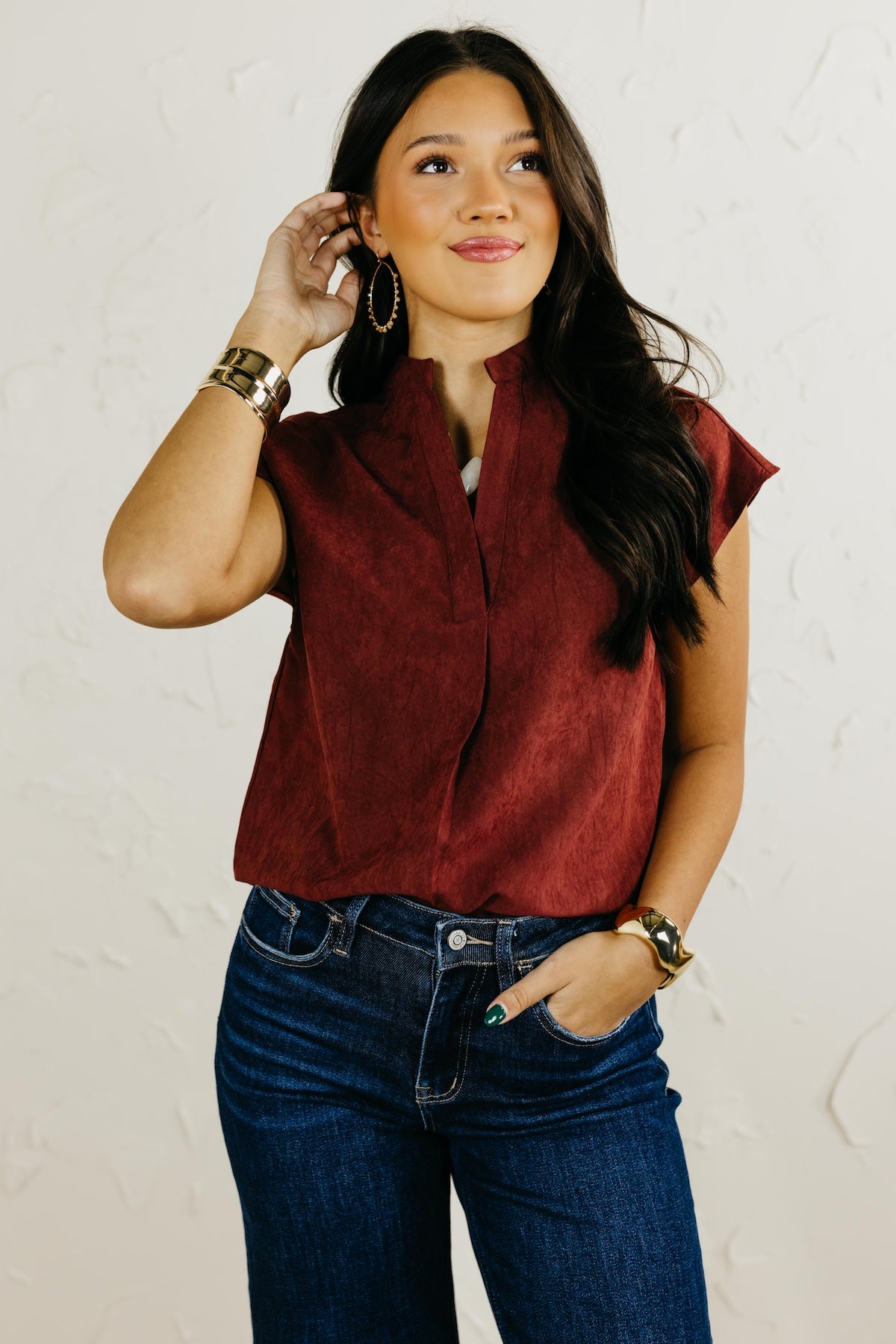 The Mandi Drop Shoulder Felt. Blouse