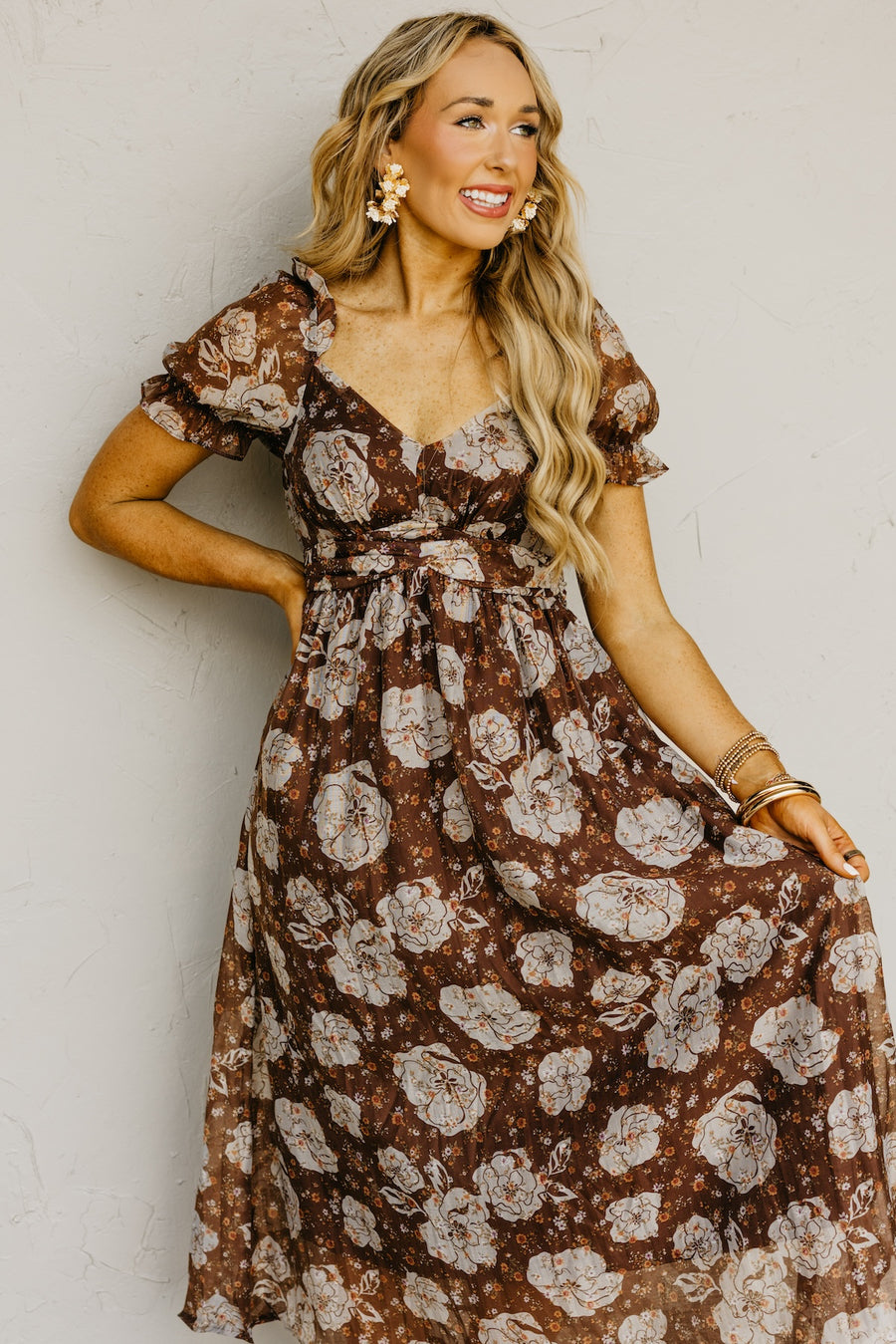 The Chelsea Fall Floral Midi Dress