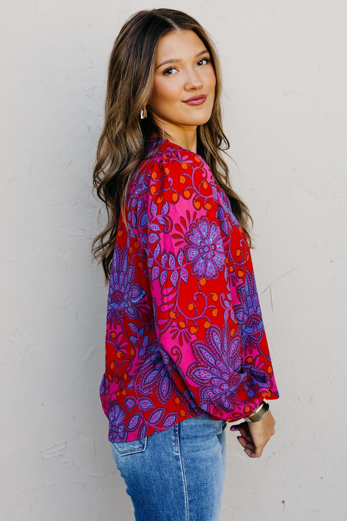 The Pearl Print Button Blouse