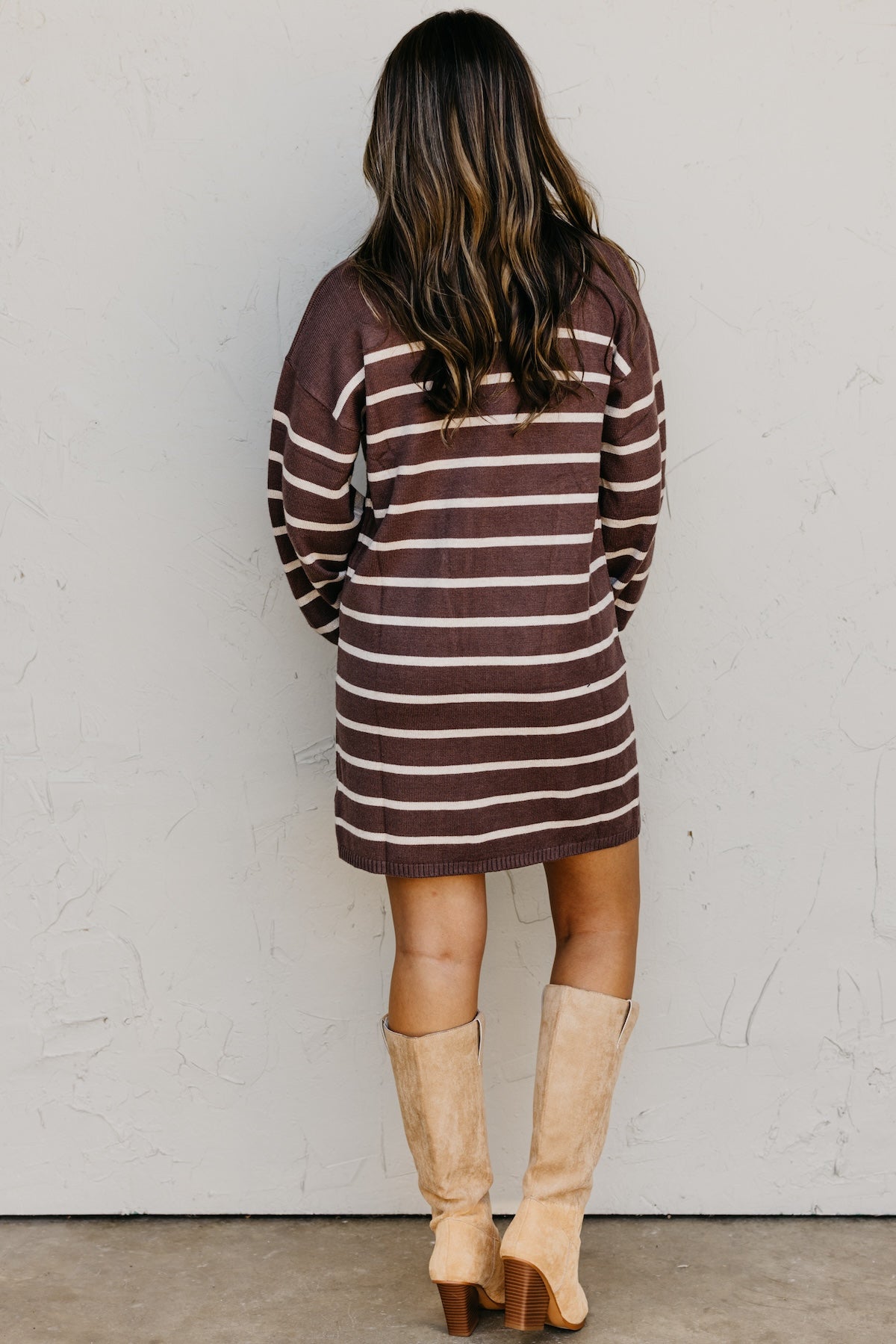 The Rhodes Striped Mini Sweater Dress